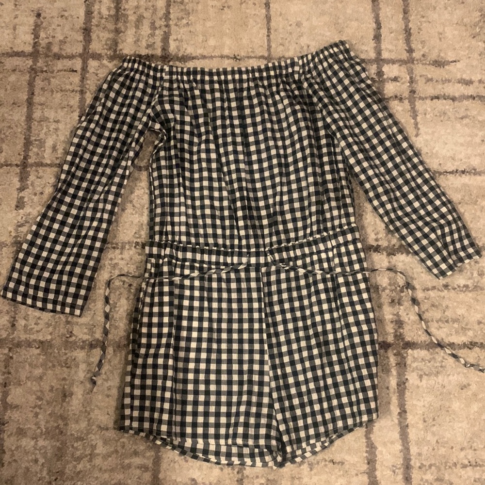 Black and White Checkered Romper